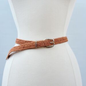 Gutos Vintage 80s West Germany Size Medium Brown Tan Woven Braided Belt